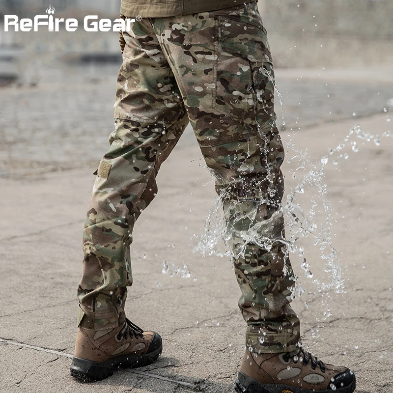Мужские камуфляжные брюки ReFire Gear военные с несколькими карманами тактические