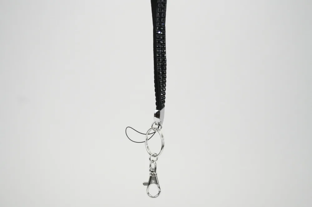 1pcs Black Shinning Bling Crystal Rhinestone Wrist Hand Strap Short