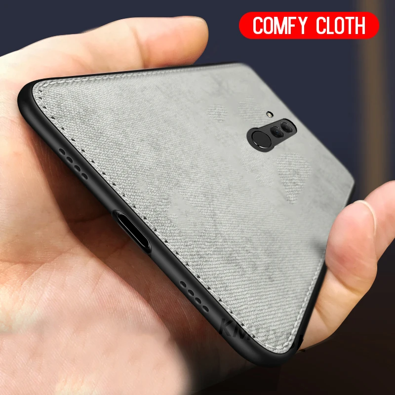 

NEW Ultra-thin Canvas Silicon Phone Case On For Huawei Mate 20 Lite Fabric Cloth Texture Case for Huawei Mate 10 Lite Soft Cover
