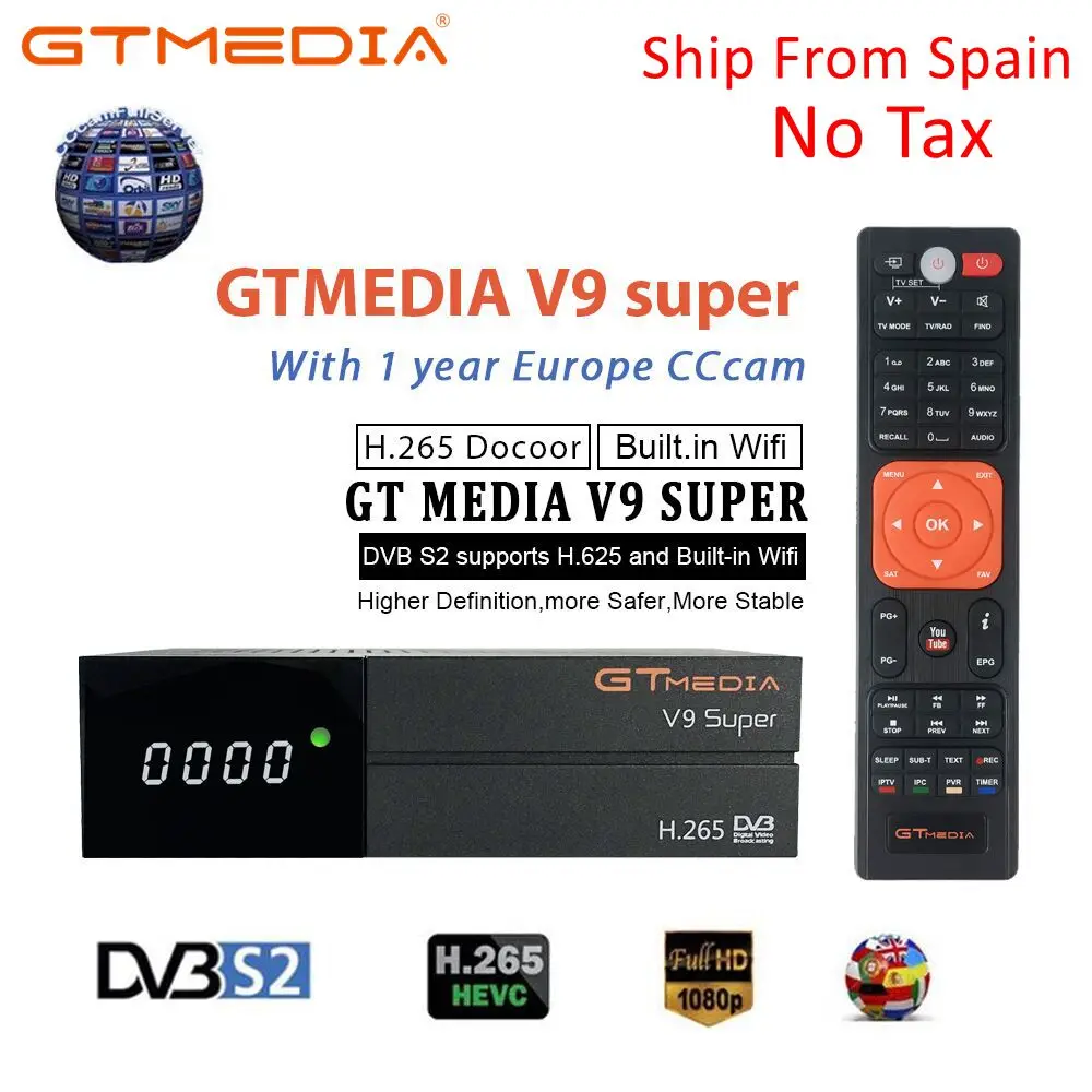 GT медиа V8 Nova Full HD DVB-S2 спутниковый ресивер 1 год Европа Cccam Cline же Freesat V9 Супер Обновление от Freesat V8 Super - Цвет: V9 Super