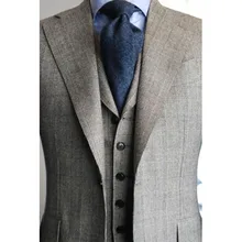 Tailored grey checker pattern suit