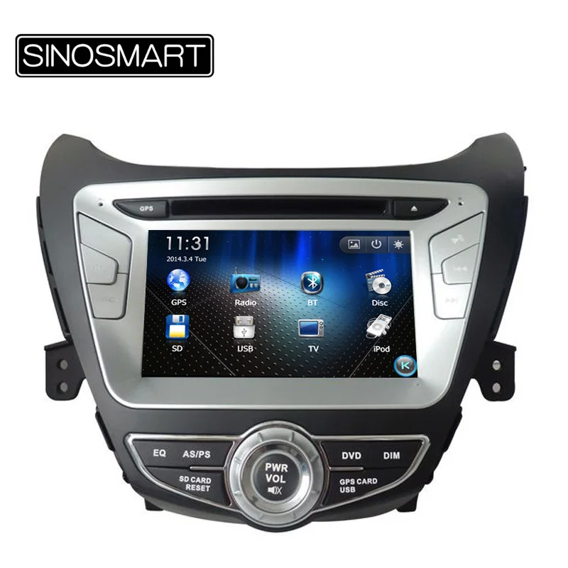  SINOSMART Updated WIN CE 8'' Car Multimedia Player DVD GPS Navigation for Hyundai Elantra Avante I35 2011-2015 Canbus Optional 