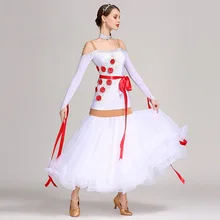 Платья для конкурса бальных танцев Белые Бальные платья Одежда для бальных танцев Вальс платье для танцев Танго танцевальные костюмы