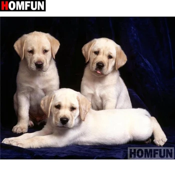 

HOMFUN Full Square/Round Drill 5D DIY Diamond Painting "Animal dog" Embroidery Cross Stitch 5D Home Decor Gift A16401