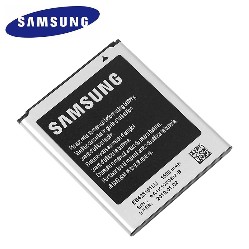 Аккумулятор Samsung EB425161LU 2 шт./Лот 1500 мАч для Galaxy S Duos S7562 S7566 S7568 i8160 S7582 S7560 S7580 i8190 i739 i669