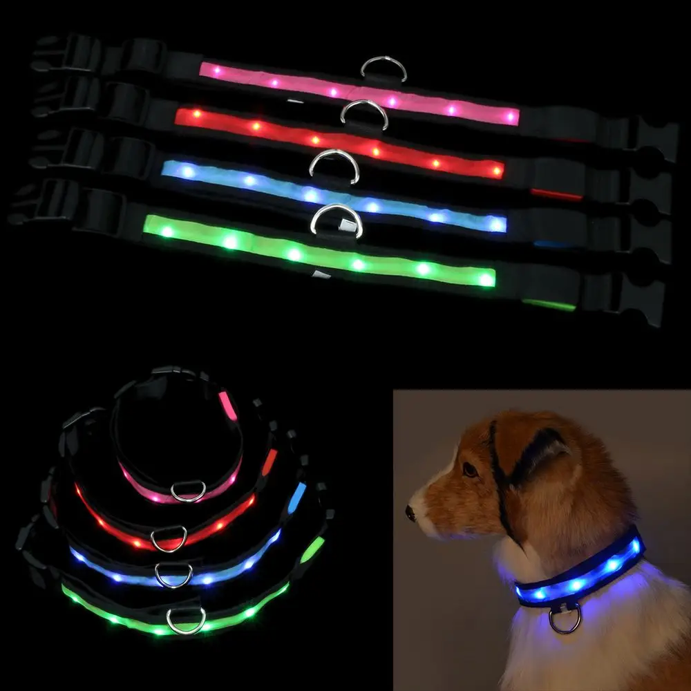 1PC New Useful LED Dog Pet Collar Neck Chain Flashing Luminous