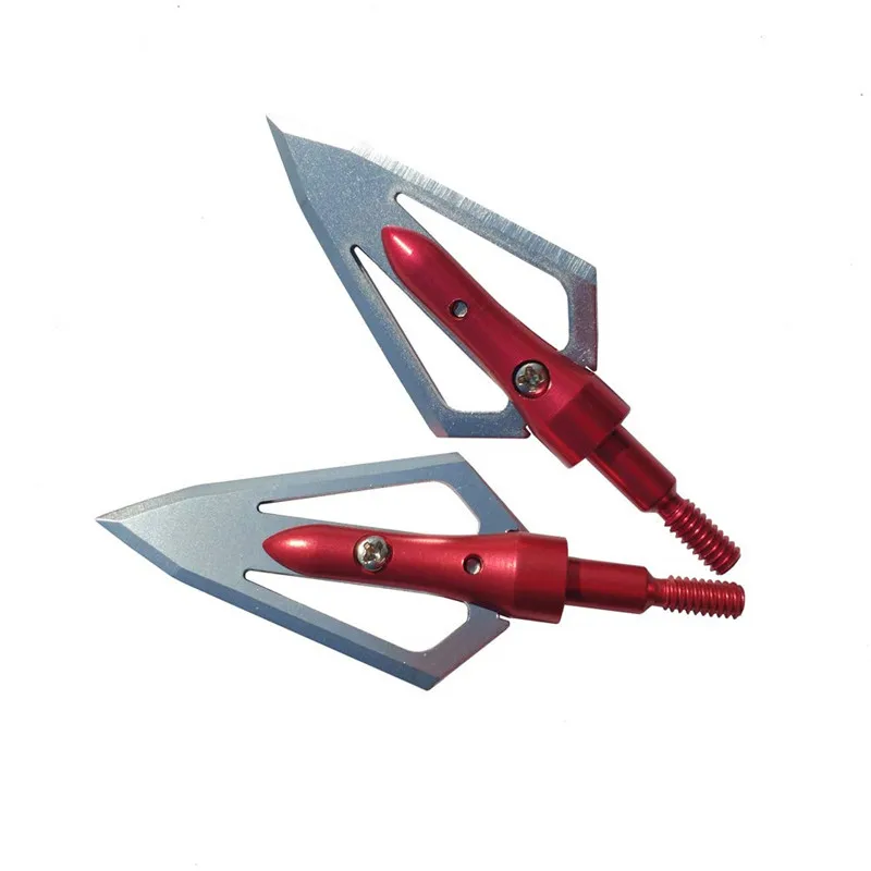 12 шт. 100 зернистость стрельба из лука Broadheads 2 фиксированные лезвия наконечник стрелы винтовой наконечник с губкой коробка для наружной съемки аксессуары