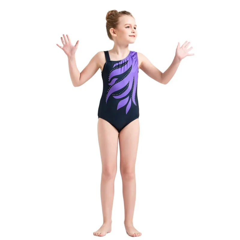 Балетное гимнастическое леопардовое трико для девочек, спортивное платье для танцев, балетное гимнастическое трико, акробатика, Детская Одежда для танцев