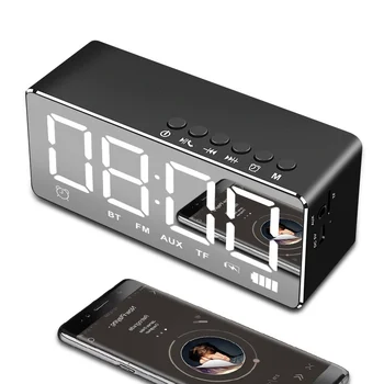 

Portable Bluetooth Speaker Wireless Stereo Music Soundbox Subwoofer with LED Time Display Clock Alarm Loudspeaker for TF Card