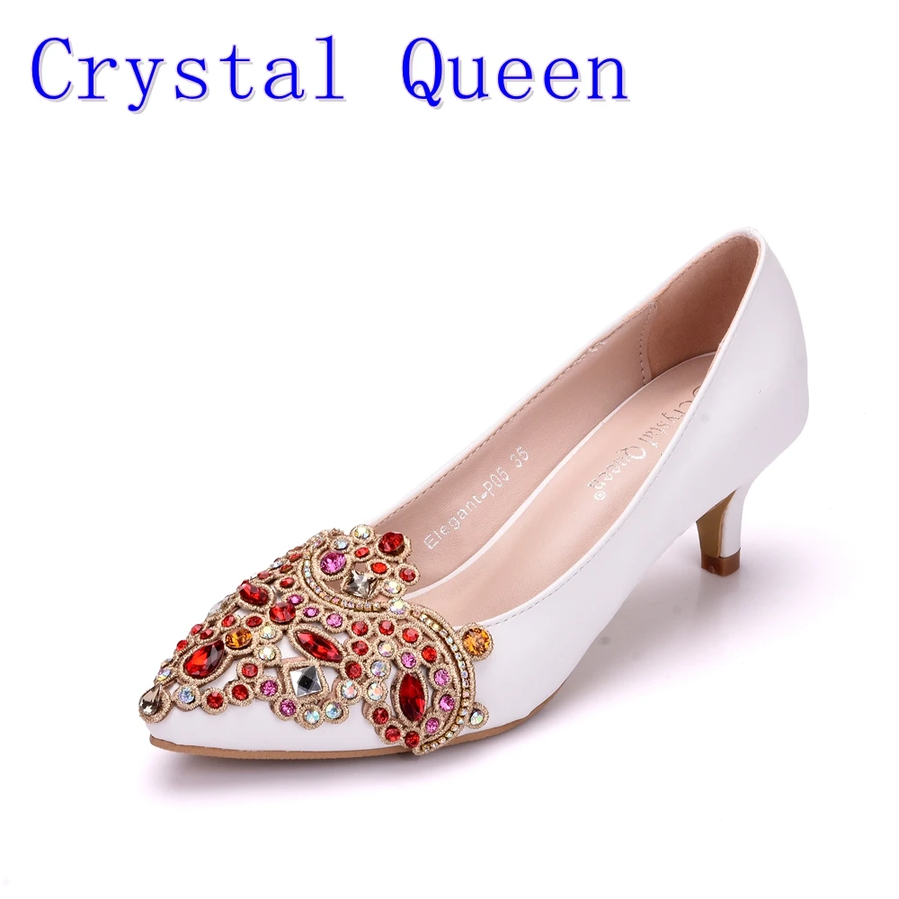 Crystal Queen 5cm Heel Woman Wedding Shoes Pumps With Luxury