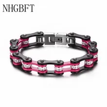 NHGBFT модные панк-рок стиль разноцветные браслеты для байкеров браслеты из нержавеющей стали мужские браслет с фигуркой велосипеда дропшиппинг