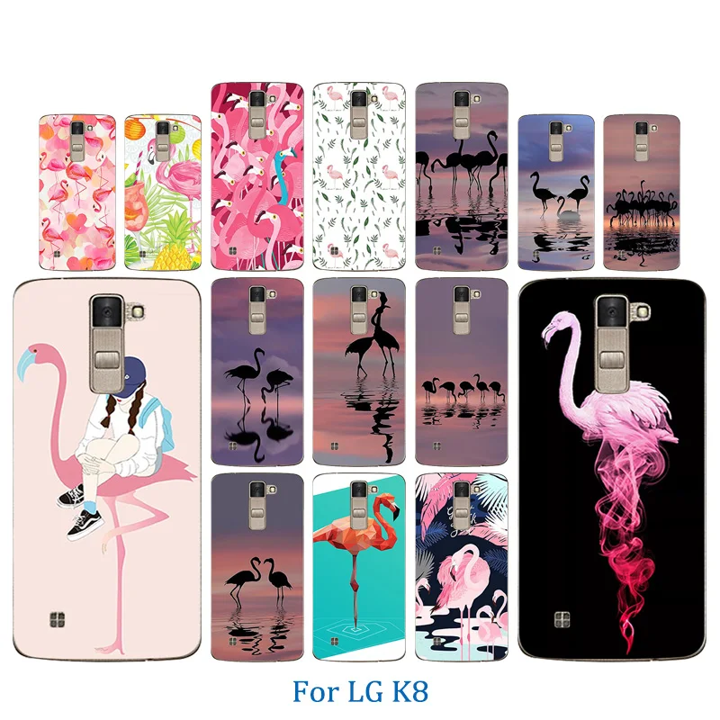 Мягкий ТПУ чехол для телефона LG K8 Lte K350 K350E K350N 5 0 дюймов задней крышки Фламинго