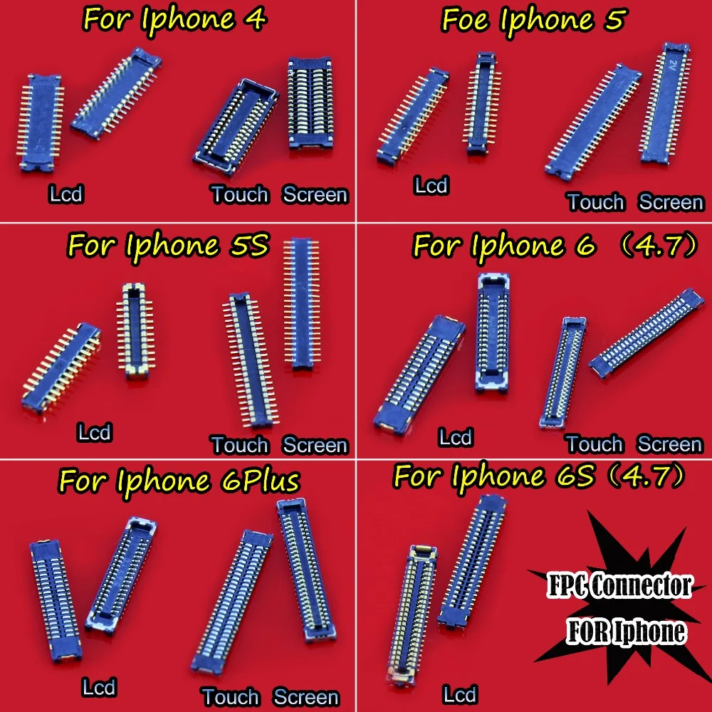 

New Touch Screen / lcd Digitizer Glass FPC connector for iPhone 4G 5 5s 6 6plus 6s 4.7 on motherboard logic board mainboard