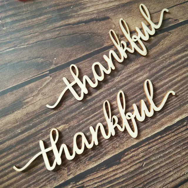 Online Shop 10pcs Wooden Word Sign Thankful Sign Wood Word Home