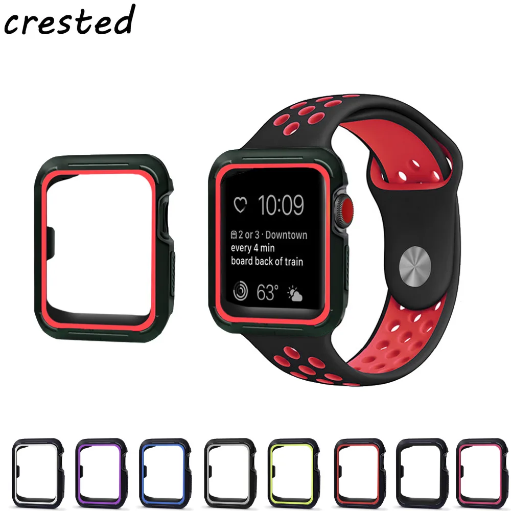 

silicone Protective Case for apple watch 42mm 38mm Nike Sport band strap watch Protective shell for iwatch series 3/2/1/Nike