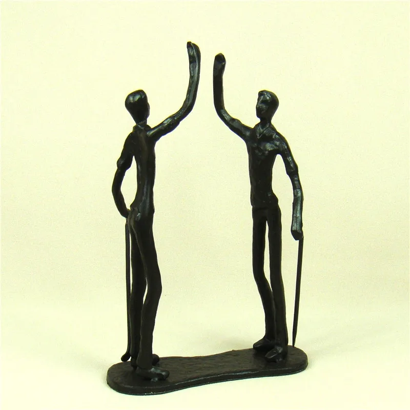 

Foundry Iron Golf Player Character Sculpture Abstract Style Metal Linksman Statue Craftworks for Home Decor and Business Present