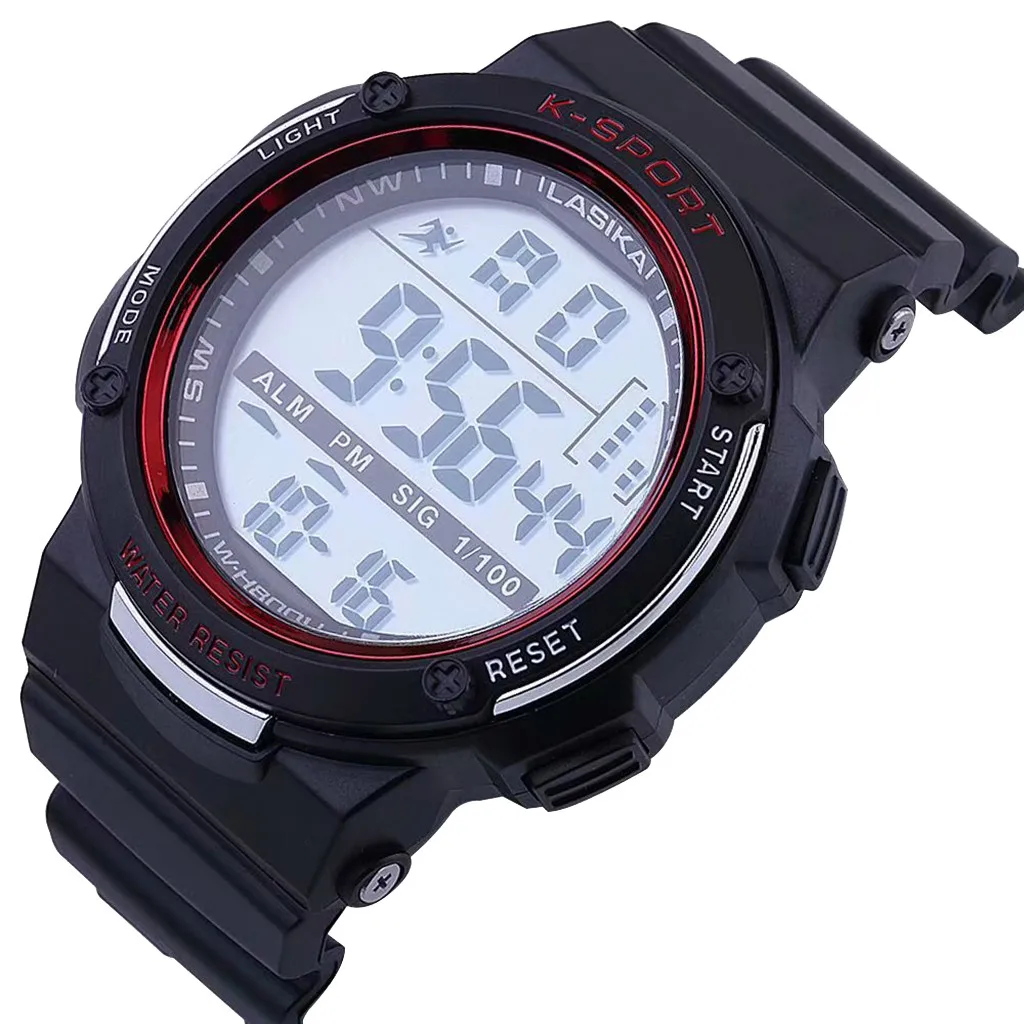 Многофункциональные светящиеся водонепроницаемые спортивные часы модные электронные часы модные мужские часы gif спортивные часы для улицы