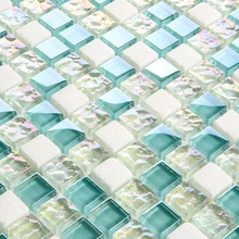 Средиземноморский стиль белый электро-оптическая кристальная люстра стеклянный мозаичный Кухонный Фартук ТВ фон настенная мозаика напольная плитка для ванной