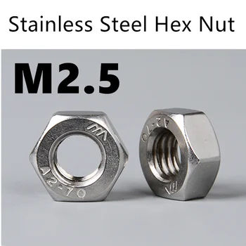 

Free Shipping 1000pcs/Lot Metric Thread DIN934 M2.5 304 Stainless Steel Hex Nut Hexagonal Nut Screw Nut A2-70