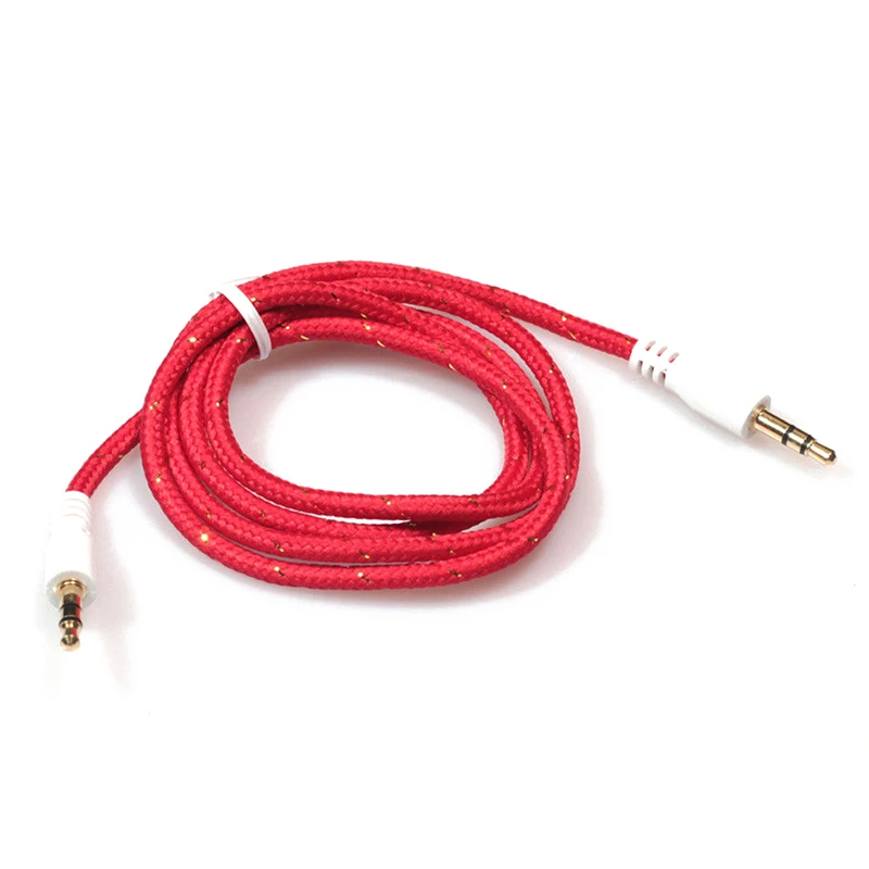 

ABGN Hot-1M 3.5mm Stereo Male to Male Jack Aux Cable Audio Auxiliary Lead For Phone Car, Red