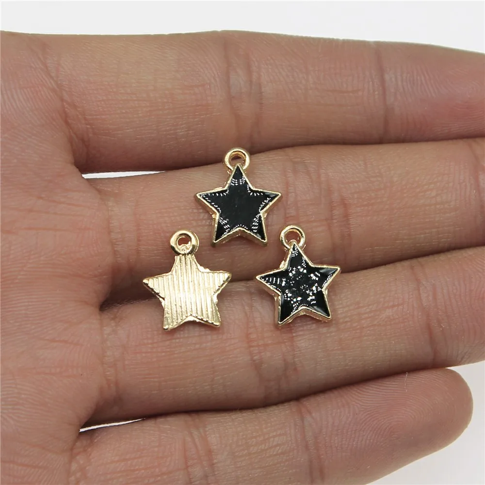 WYSIWYG 20pcs/lot Star Charms For Jewelry Making 12x14mm KC Gold Color
