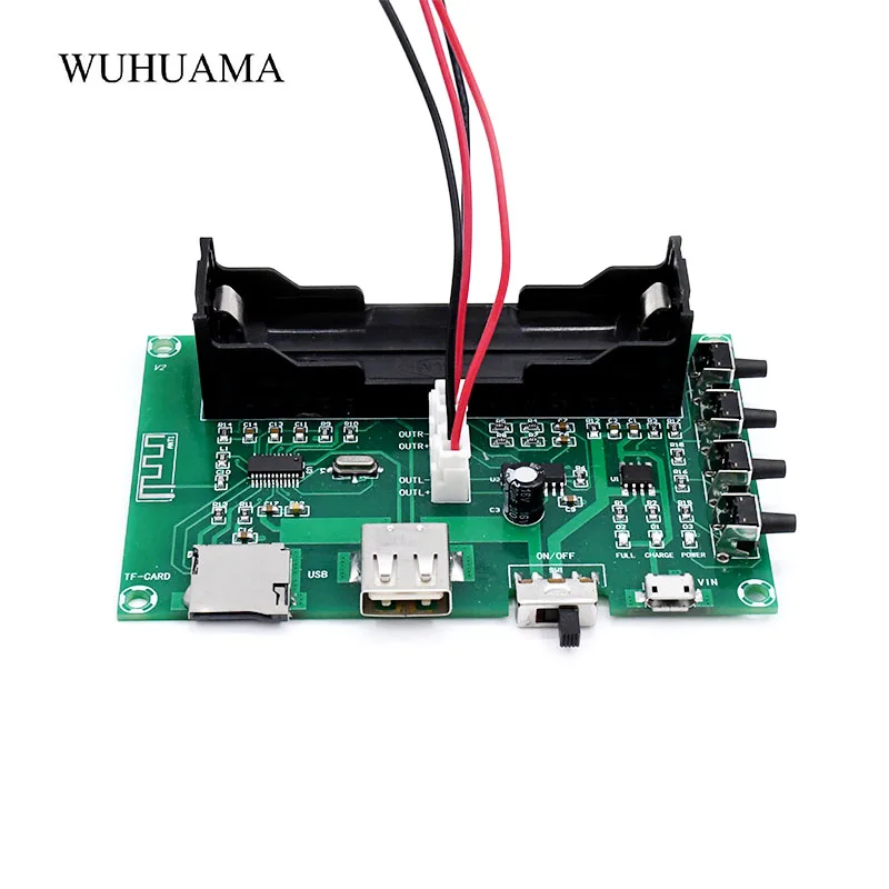 

Bluetooth Audio Amplifiers Board 18650 Power Rechargeable Micro 5W+5W Amplifier Module TF USB Amplificador de Audio Module