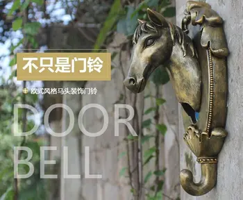 

2017 Newest horse head doorbell , European fashion doorbell,brass color, plug power(white,brass,red optional) 1to2