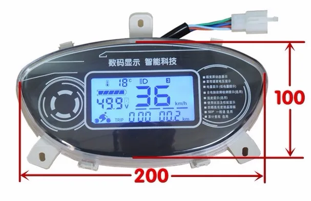 12-110 В ЖК-дисплей Спидометр Универсальный инструмент для электрического скутера мотоцикла ATV напряжение индикатор уровня заряда батареи одометр