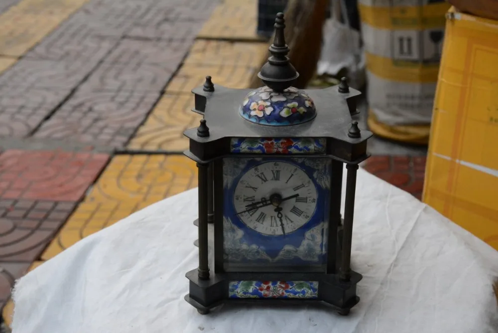 

Rare Old Copper Mechanical Clock, can work,Cloisonne,Germany,1883, best collection&adornment,free shipping