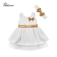 Pudcoc Платье для новорожденных девочек Белый Тюль Туту платье принцессы Платья для церемонии причастия для девочек пасхальные костюмы Нарядное платье для самых маленьких