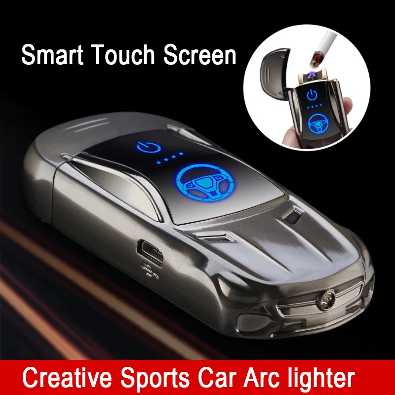 

2019 New Sport Car Electronic Cigarette Lighter Double Arc Pulsed USB Rechargeable Lighter Plasma Windproof Electric Lighter