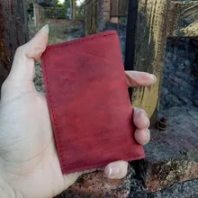 Винтажный кошелек из натуральной кожи, держатель для карт, итальянский кожаный кошелек для визиток, простой держатель для удостоверения личности, денег из натуральной воловьей кожи