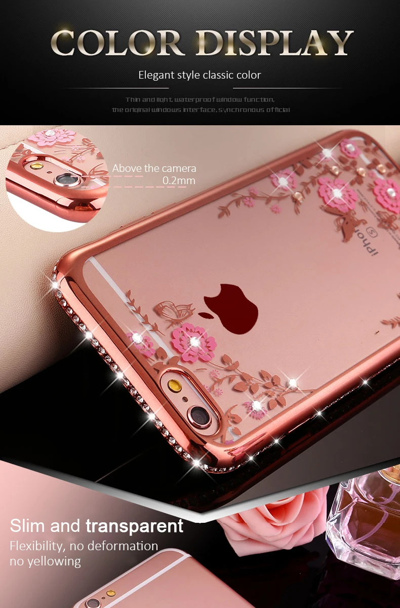 For Iphone 7 Case Iphone XS Max Case 8plus 7plus 6S 6Plus Luxury Brand Plating Diamond Clear Back Cover For Iphone X Case XRDescription: