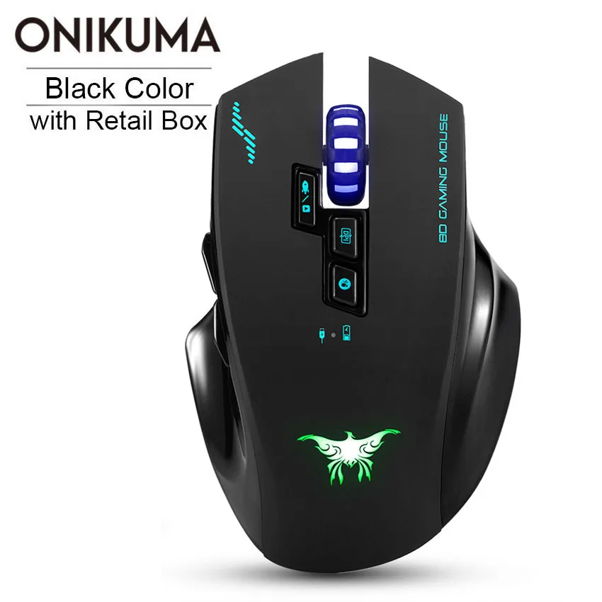 ONIKUMA Беспроводная игровая мышь Combatwing W100 2,4 GHz перезаряжаемая RGB светодиодный 2400 dpi оптическая мышь с usb-приемником - Цвет: W100 with RetailBox