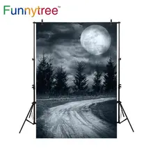 Фон Funnytree для фотостудии Хэллоуин ночное виденье Большая луна