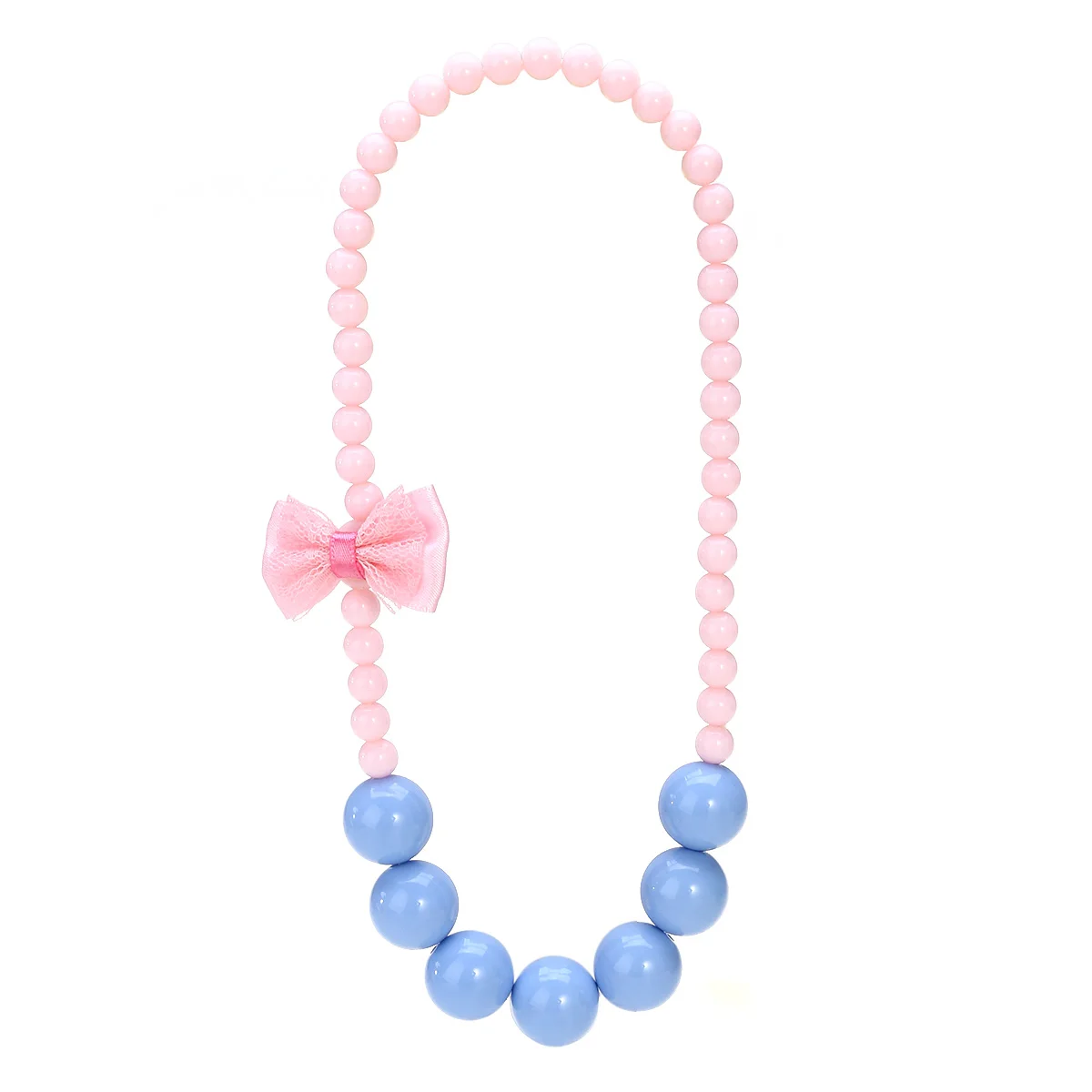 Girls Beaded Necklace Lovely Children Bowknot Beads Necklace for Kids