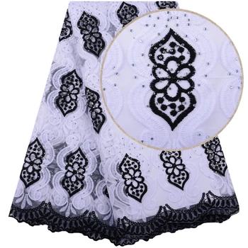 

Nigerian Milk Silk Lace Fabric 2019 African Milk Silk Lace Fabric High Quality Guipure Cord Lace Fabric For Wedding Dress 1498