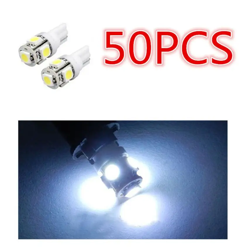 Франшиза 50 шт. T10 клин 5-SMD 5050 Светодиодный светильник пы 192 168 194 W5W 2825 158 свет для