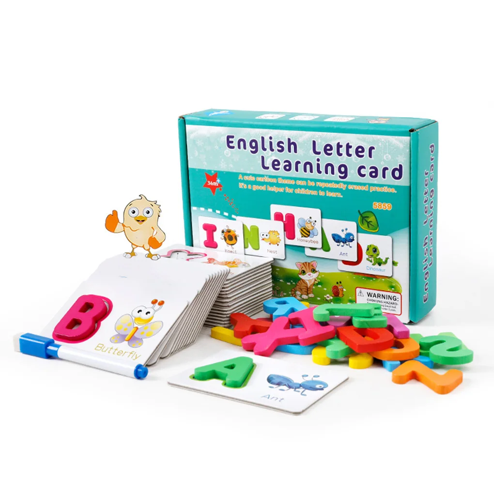 Cartão de Ortografia Crianças Alfabeto Carta Aprendizagem Cartões Conjunto 26 Letras Inglês Bebê Pré-escolar Cedo Palavra Cognitiva Brinquedos Mod. 255951 4 Computers & Electronics