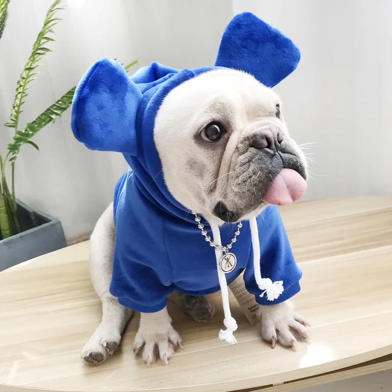 

Big Ear Pet Clothing Winter Cat Dog Hoodie Double-side Pleuche Thickening Dog Sweater French Bulldog Chihuahua Coat Jacket XQ103