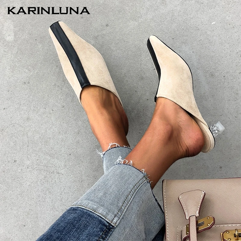 Carré De Chaussures Offre Femme Pompes Karinluna Mule noir Mouton Taille Style Apricot En Étrange 34 Spéciale 40 Peau 2019 Bout Grande 1AAO7dzq