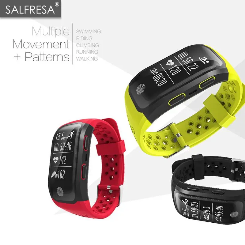 

SALFRESA S908 GPS Smart Wristband Heart Rate / Sleep Monitor Sedentary Reminder Pedometer IP68 Waterproof Smart Watch with Touch