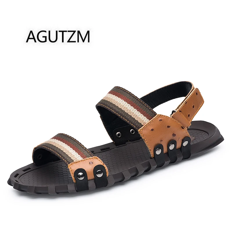AGUTZM Brand 7558 Summer Fashion Genuine Leather Men's Sandals New