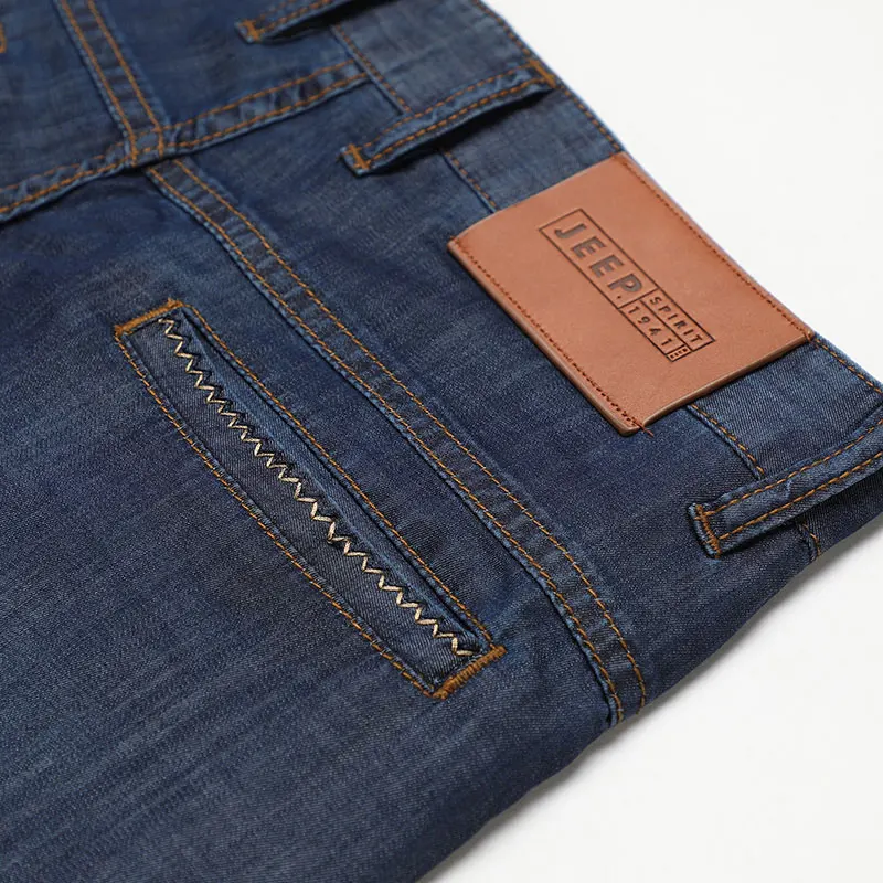 Summer JEEP Brand Cotton Smart Casual Jeans Elastic Men's Casual Full Length Retro Simple Jeans Cotton Pants Fashion Trousers 44 (7)