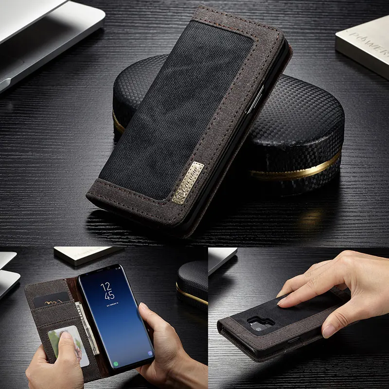 

Caseme Vintage Denim Phone Case for Samsung S6 S7 Edge Luxury Magnetic Flip Card Case for Galaxy Note 8 9 S8 S9 S10 Plus S10E