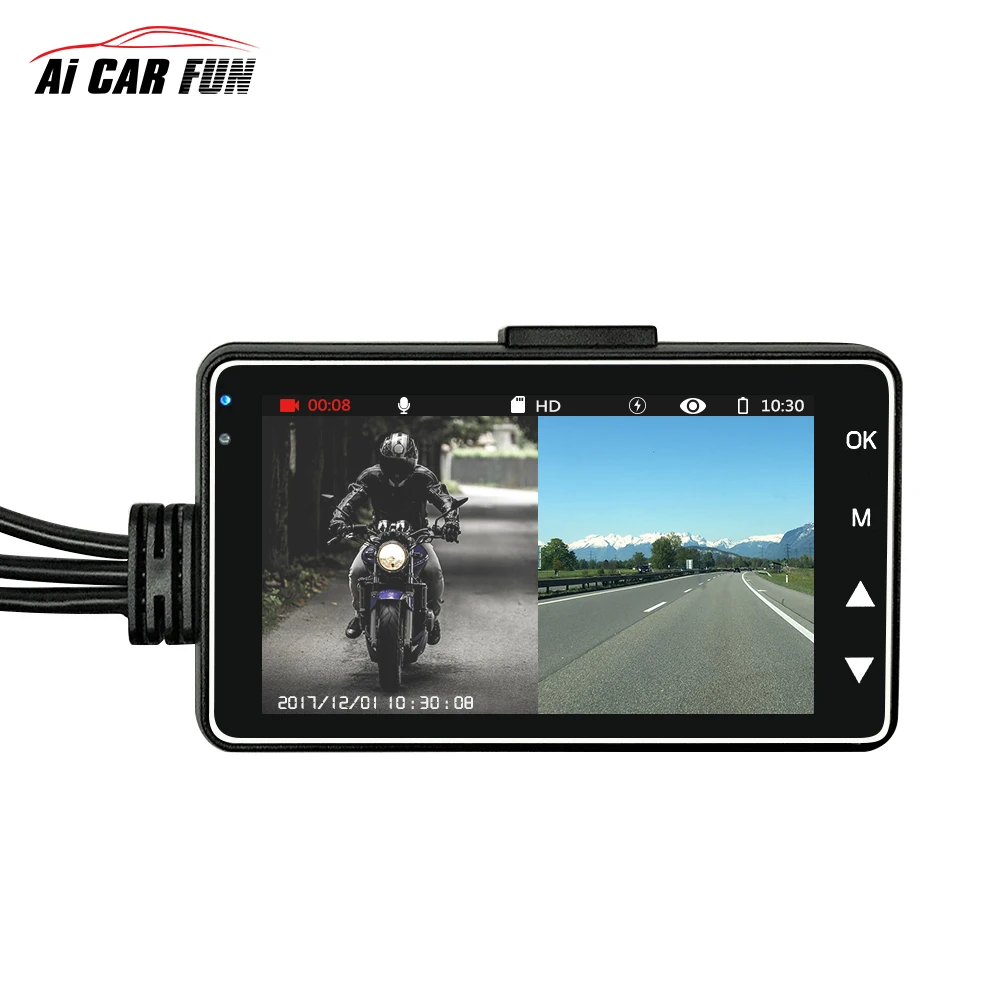 

NEW Style Motorcycle Camera DVR Motor Auto Dash Cam with Specialized Dual-track Black Front Rear Recorder Motorbike Electronics