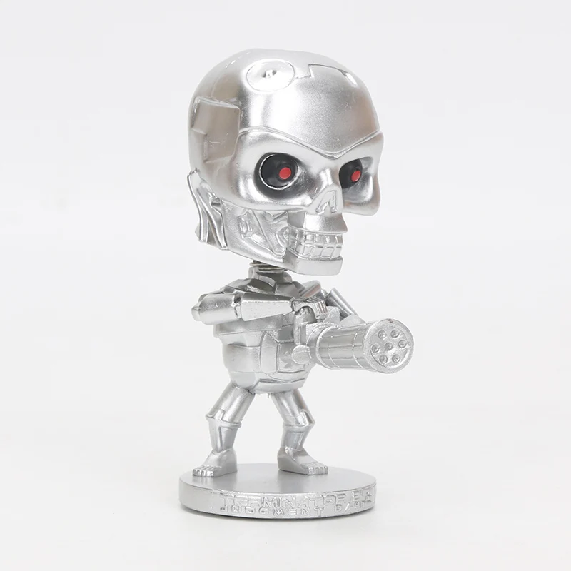 

10cm Terminator 2 Judgment Day 3D Endoskeleton Q Version Bobble Head Doll PVC Figure Toy