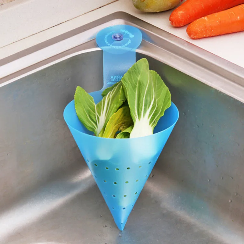 

Storage Baskets Kitchen Suction Cup Drain Basket Washing Leaking Portable Clean Neaten Baskets Kitchenware Drain Storage Bag