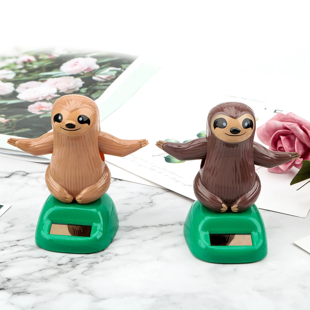 

LEEPEE Auto Accessories Cute Sloth Shape Car Ornament Car Styling Dashboard Decoration Solar Powered Dancing Toy Swinging