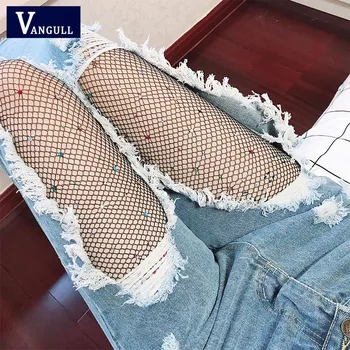 

Vangull Vintage ladies jeans women high waisted jeans blue casual pencil trousers korean streetwear Ripped hole denim pants 2019